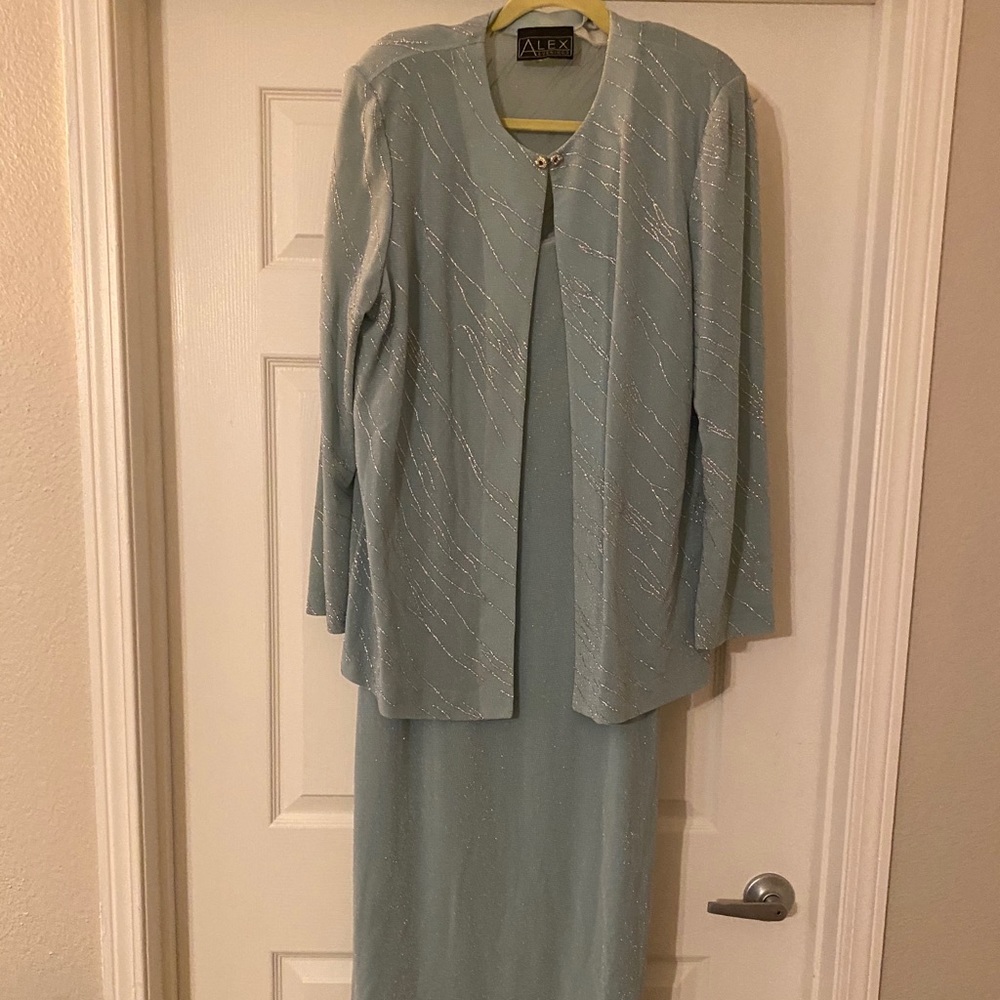 Light aqua blue/silver Evening Gown